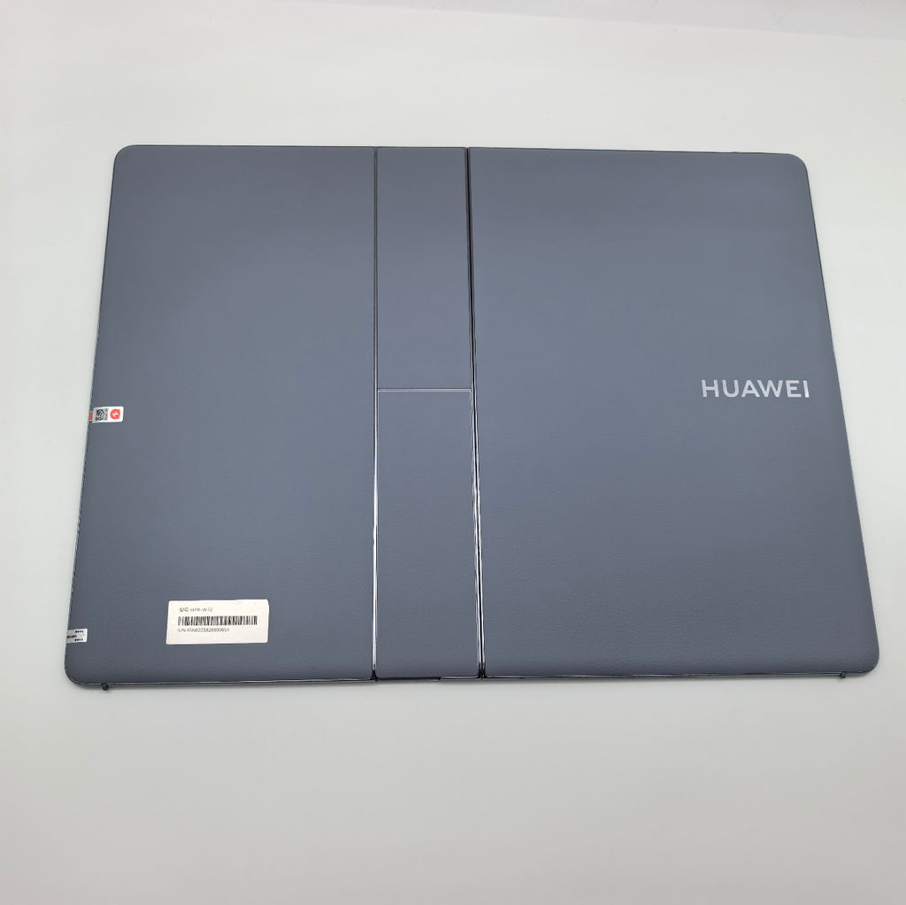 Huawei MateBook Fold bleu nuage, dos en similicuir déplié